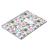 Groene roze blauwe Waterverf Floral Name Prayer Notitieboek (Linkerzijde)