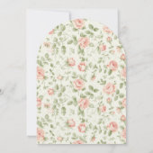 Groene Roze Bloem & Boog Meisje Baby shower Kaart (Achterkant)