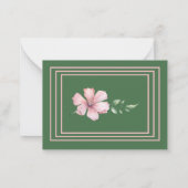  Groene & Roze Bloemen Naam Individualized Notitiekaartje (Achterkant)