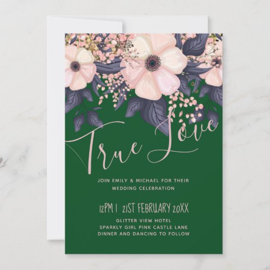 Groene Roze Bloemige Trouwbudget (Voorkant)