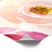 Groene Roze Blush Bloemige Bruiloft Feest Poster (Hoek)