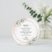 Groene Roze Blush Bruiloft Feest Cirkel Menu Kaart (Staand voorkant)