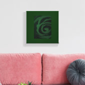 Groene Roze Canvas Afdruk (Insitu (Woonkamer))