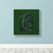 Groene Roze Canvas Afdruk (Insitu (Houten vloer))