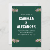 Groene Roze Creatieve Bloem Uitnodiging voor het H (Voorkant)