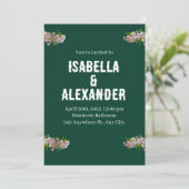 Groene Roze Creatieve Bloem Uitnodiging voor het H (Staand voorkant)