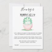 Groene roze dinosaurus hoe groot is de buik van ma (Voorkant)