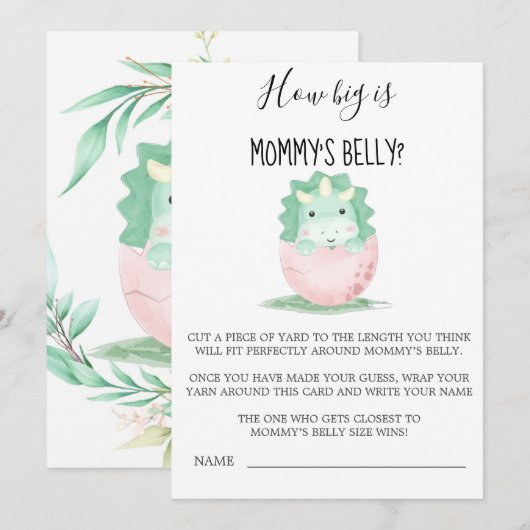 Groene roze dinosaurus hoe groot is de buik van ma (Voorkant / Achterkant)