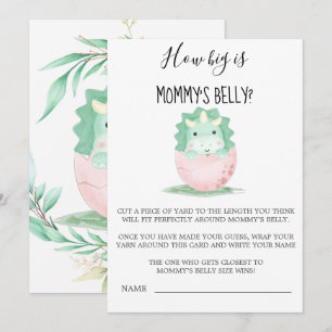 Groene roze dinosaurus hoe groot is de buik van ma