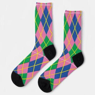 Groene Roze En Blauwe Argyle Sokken
