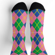 Groene Roze En Blauwe Argyle Sokken