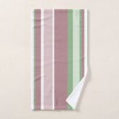 Groene, roze en roze strepen bad handdoek (Handdoek)