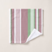 Groene, roze en roze strepen bad handdoek (Wasdoekje)
