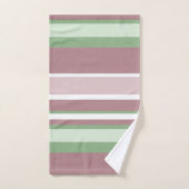 Groene, roze en roze strepen bad handdoek (Handdoek)