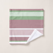 Groene, roze en roze strepen bad handdoek (Wasdoekje)