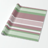 Groene, roze en roze strepen cadeaupapier (Uitgerold)