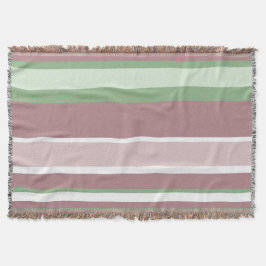 Groene, roze en roze strepen deken
