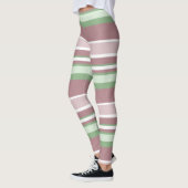 Groene, Roze en Roze Strepen Leggings (Links)
