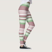 Groene, Roze en Roze Strepen Leggings (Rechts)