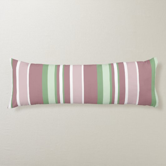 Groene, roze en roze strepen lichaamskussen (Voorkant)