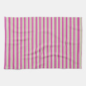 Groene roze en witte streep keuken theedoek (Horizontaal)