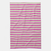 Groene roze en witte streep keuken theedoek (Verticaal)