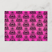 Groene Roze en Zwarte Damast Trouwreceptiekaart Informatiekaartje (Achterkant)