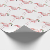 Groene Roze Flamingo Verjaardag Cadeaupapier (Hoek)