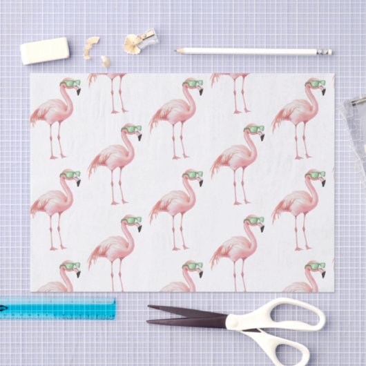 Groene Roze Flamingo Verjaardag Tissuepapier (Craft)