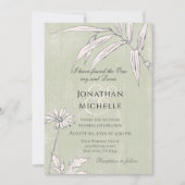 Groene roze Floral botanische Christelijke bruilof Kaart (Voorkant)