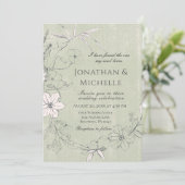 Groene roze Floral Garden Wreath Christelijk Weddi Kaart (Staand voorkant)