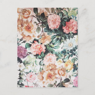  groene roze gele waterverf rozen florale. briefkaart