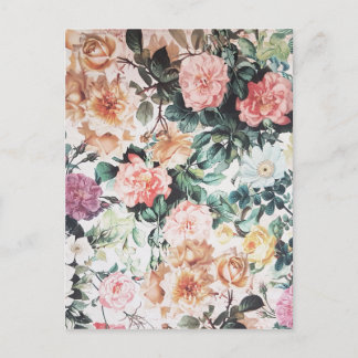 groene roze gele waterverf rozen florale. briefkaart
