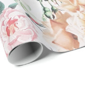  groene roze gele waterverf rozen florale. cadeaupapier (Rol Hoek)