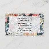  groene roze gele waterverf rozen florale. visitekaartje (Achterkant)