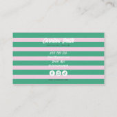 Groene roze gestreepte script Visitekaartje (Achterkant)
