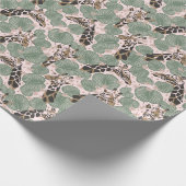 Groene & Roze Giraffe Safari Wrapping Paper Roll Cadeaupapier (Hoek)