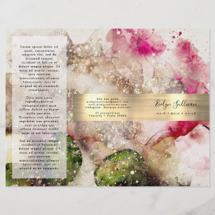 Groene roze glitter waterverf brochure