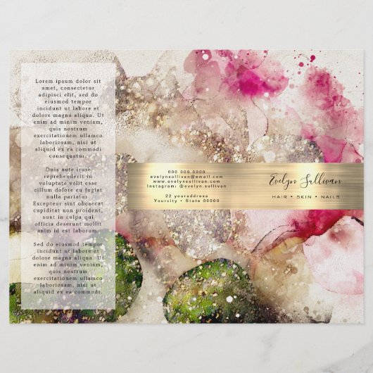 Groene roze glitter waterverf brochure (Voorkant)