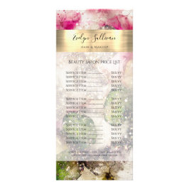 Groene roze glitter waterverf Price List Reclamekaart