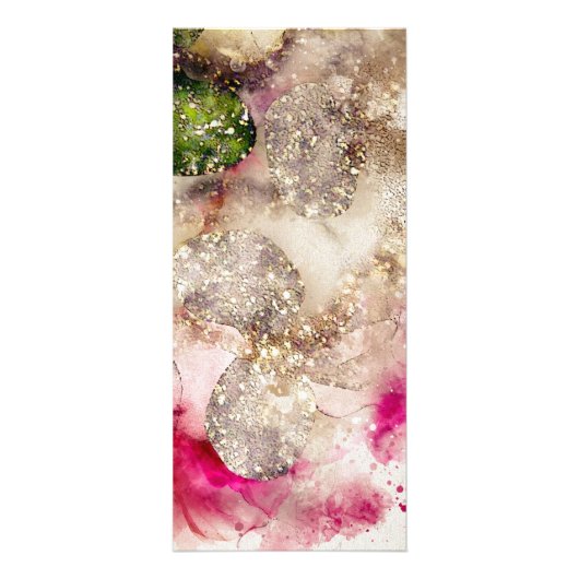 Groene roze glitter waterverf Price List Reclamekaart (Achterkant)