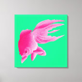 Groene roze goudvis Grote moderne Pop Canvas Afdruk (Voorkant)