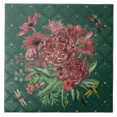  groene roze groene libellen tegeltje (Voorkant)