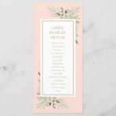 Groene Roze Heilige Communie Gebedskaart Boeklegge (Achterkant)