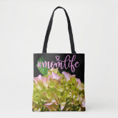 Groene roze Hydrangea roze bloem gele bloem Tote Bag (Voorkant)