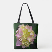 Groene roze Hydrangea roze bloem gele bloem Tote Bag (Achterkant)