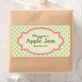 Groene Roze Jam Jar Labels, Aangepast Etiket (Insitu)