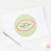 Groene Roze Jam Jar Labels, Aangepast Ronde Sticker (Envelop)
