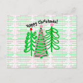 Groene roze kerstbomen briefkaart (Voorkant)