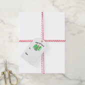 Groene roze kerstbomen cadeaulabel (Met Touw)
